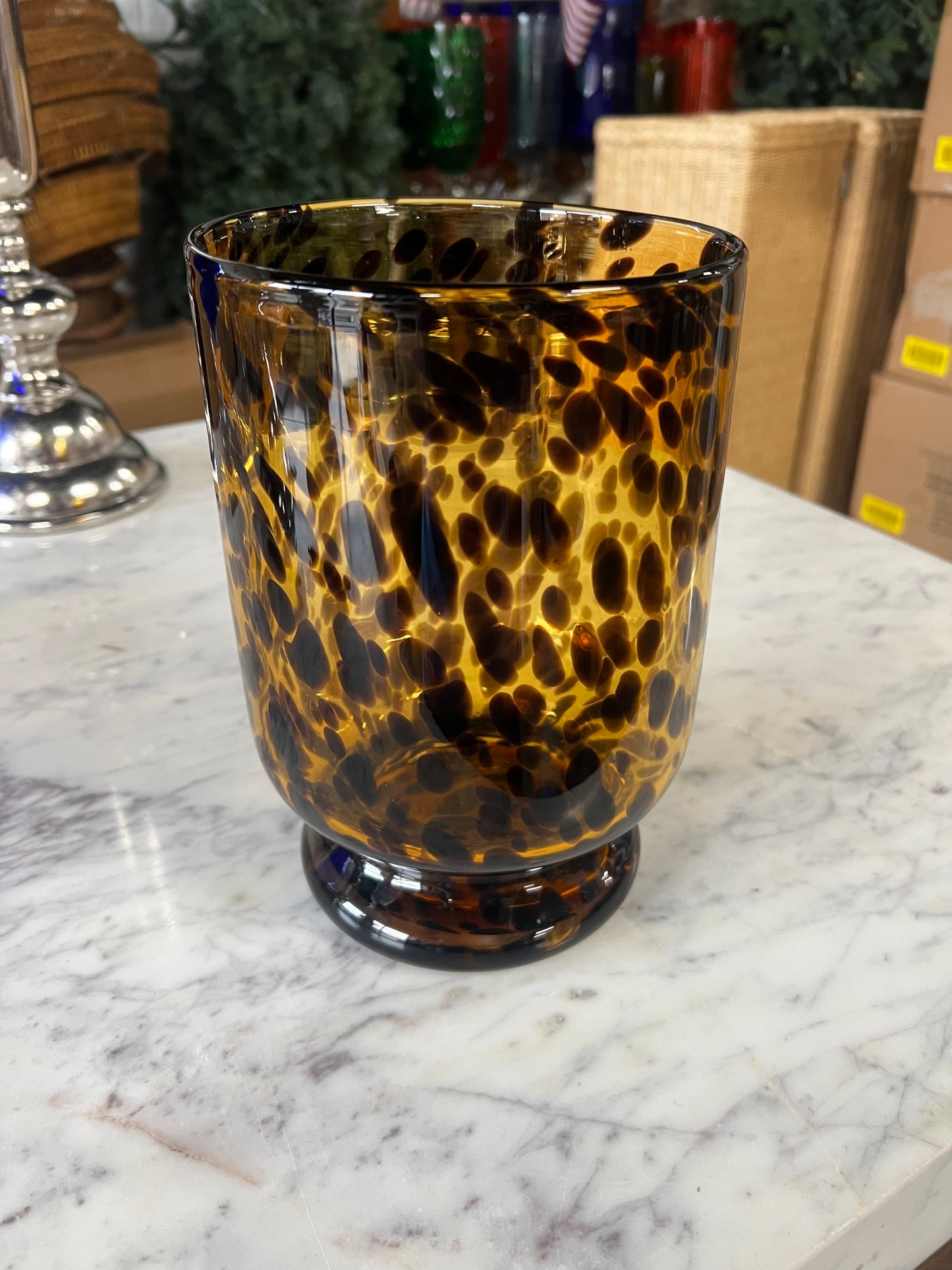Leopard Glass Vase