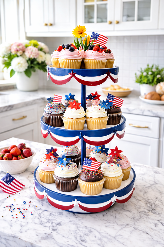 Patriotic 3 Tier Tray Stand