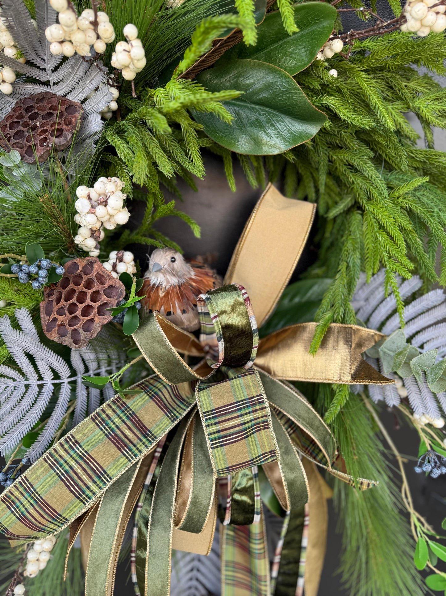Pheasants & Pine Christmas Wreath
