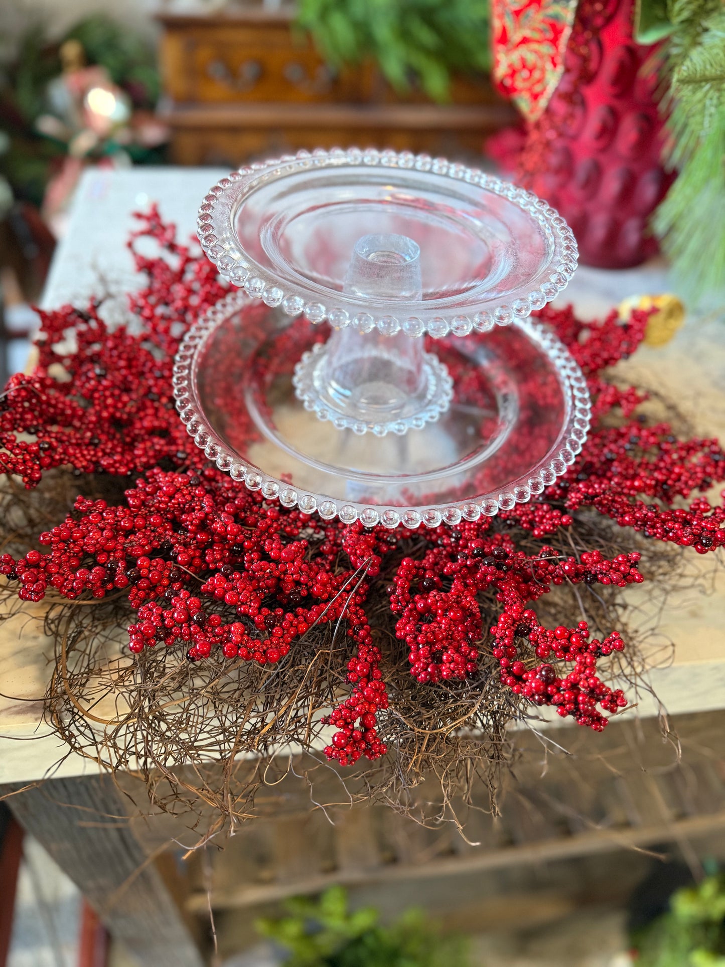 24” Twiggy Red Berry Wreath