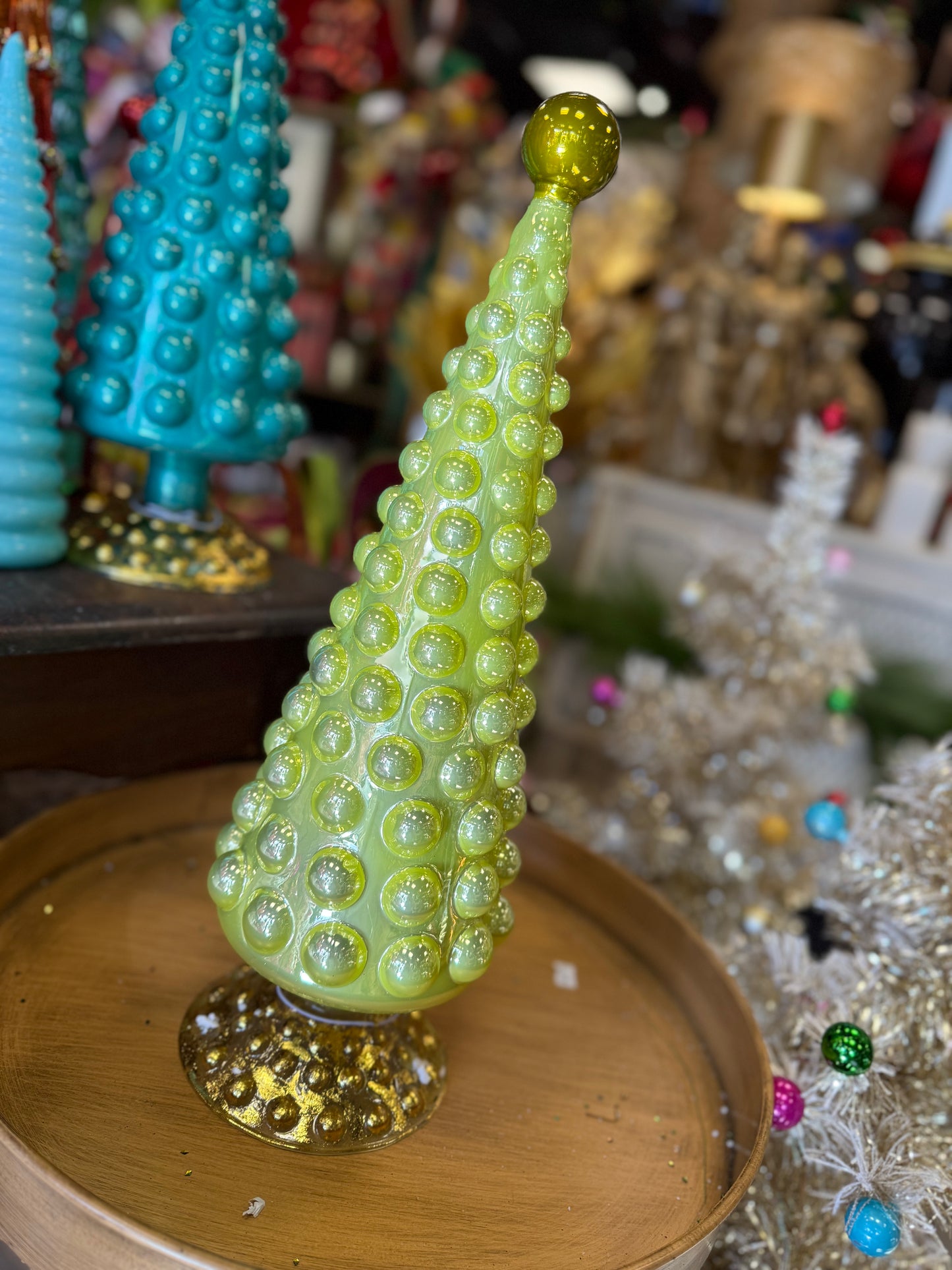 18” Glass Tree - Light Green