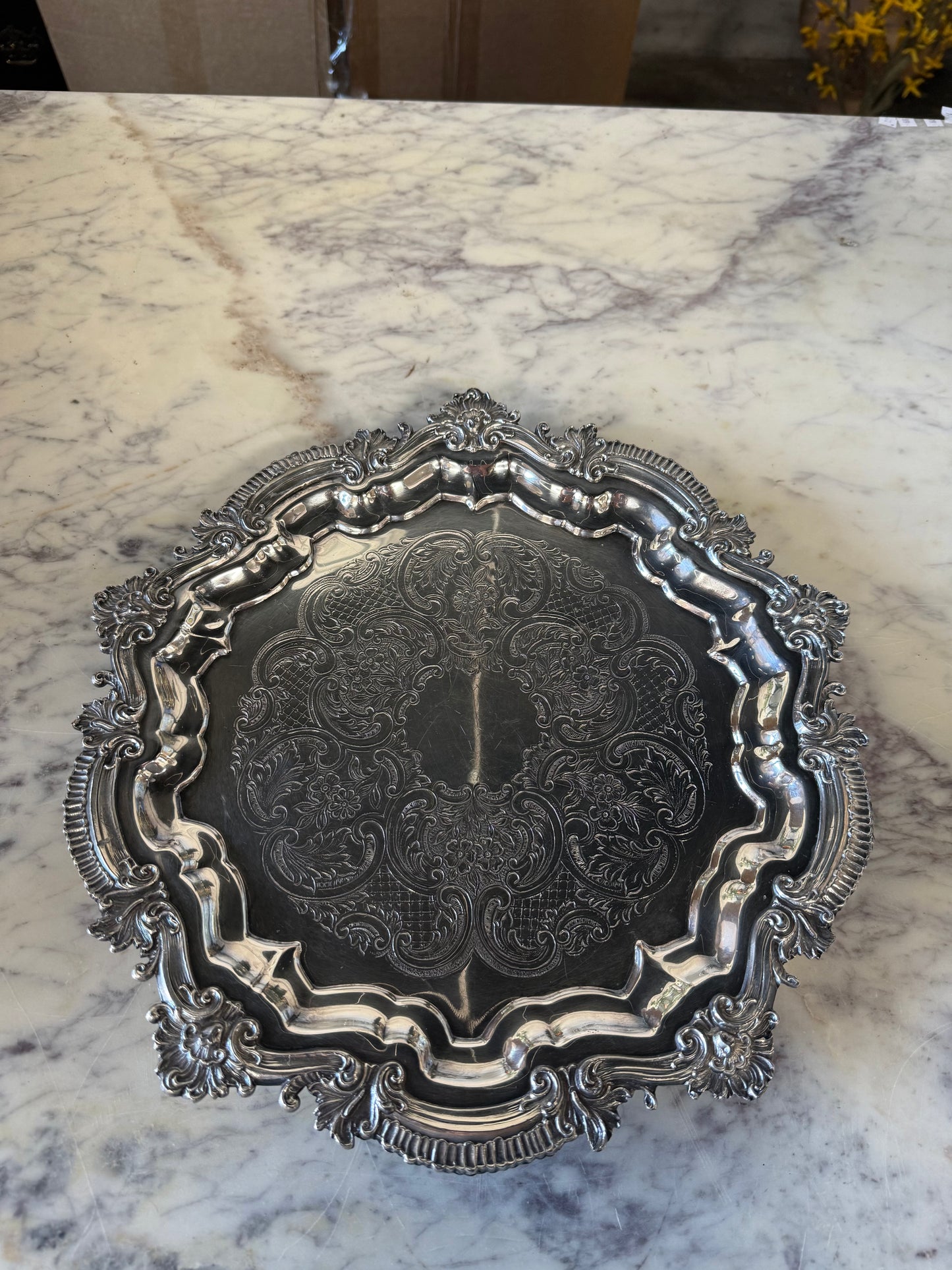 Vintage Poole Silver Plated Serving Tray