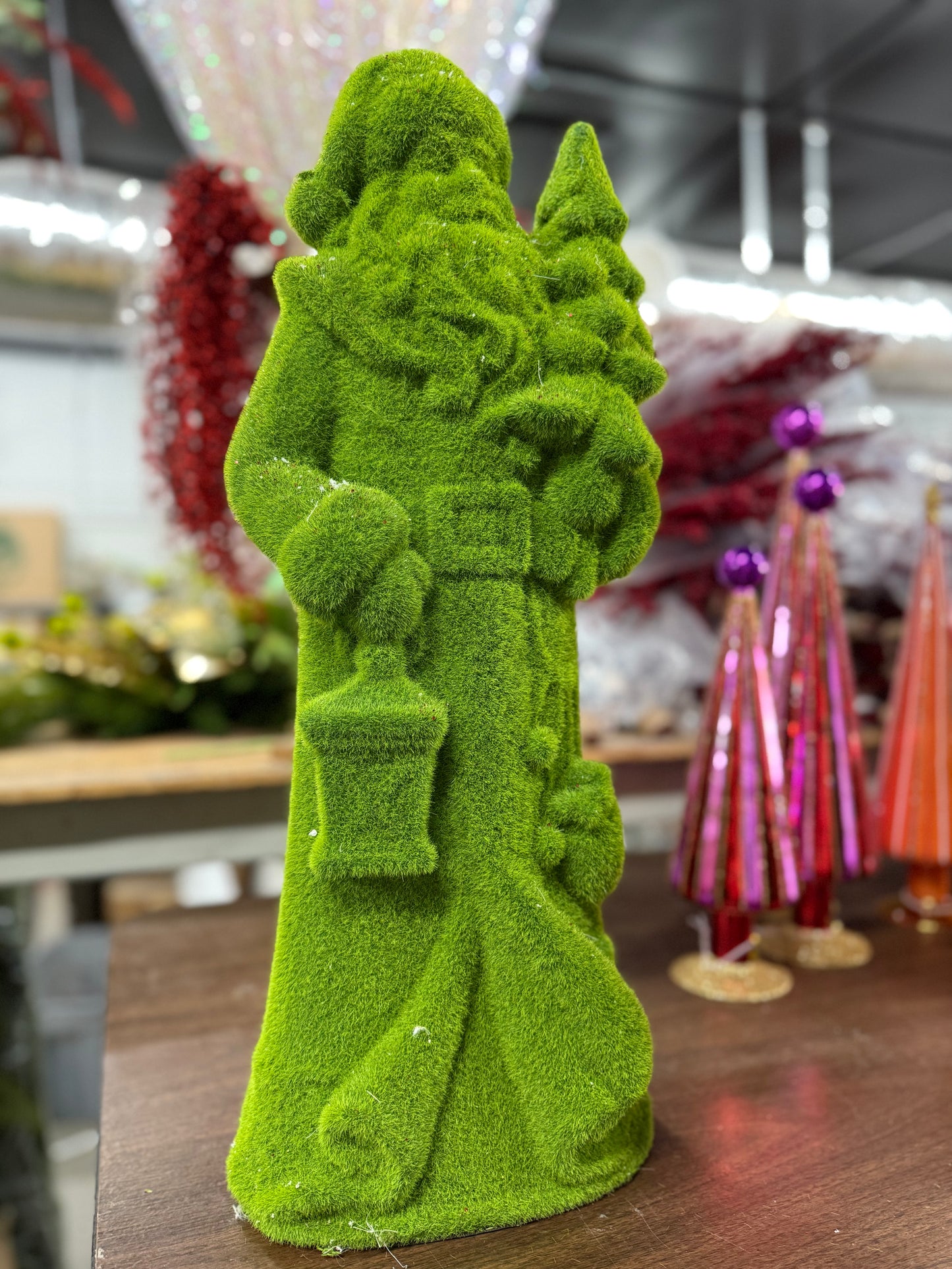 22” Green Flocked Santa
