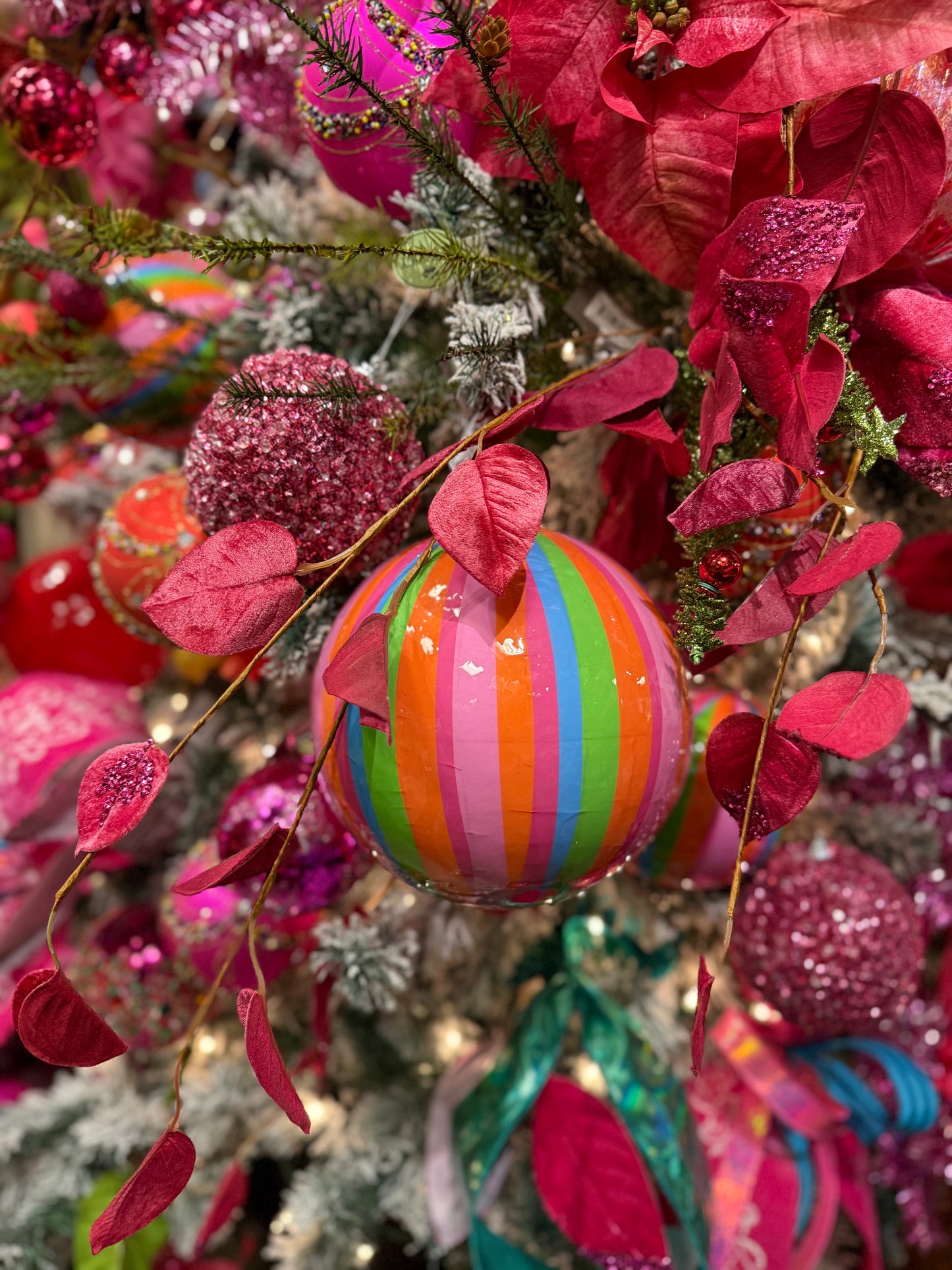 8” Striped Ball Ornament
