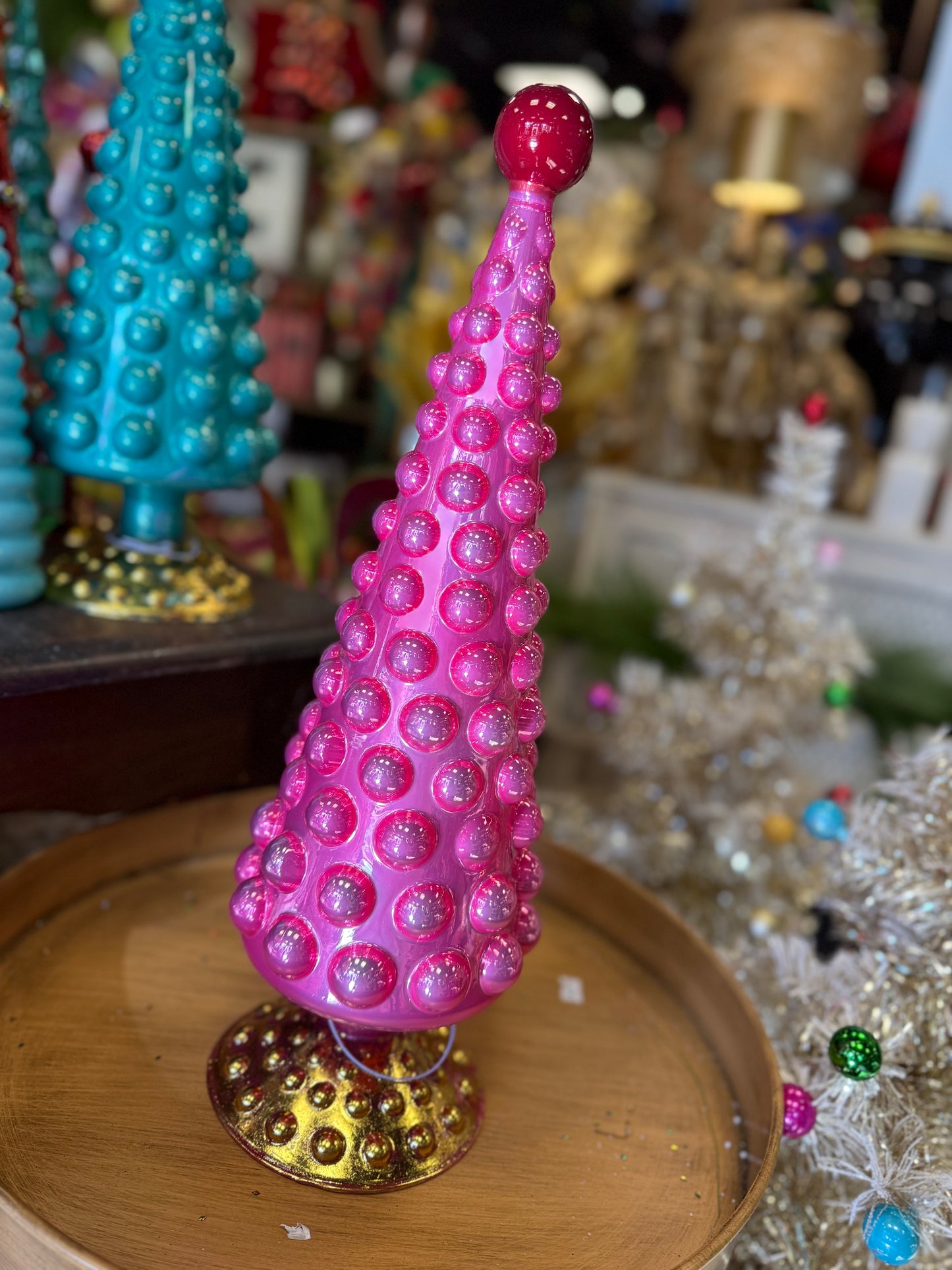 18” Glass Tree - Hot Pink