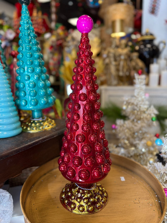 20” Glass Tree - Red