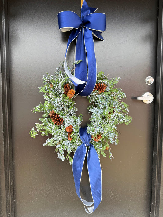 “Blue Winterberry Elegance” Winter Wreath