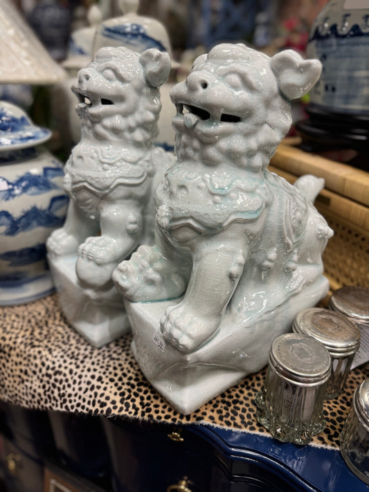 White Foo Dog SET of 2