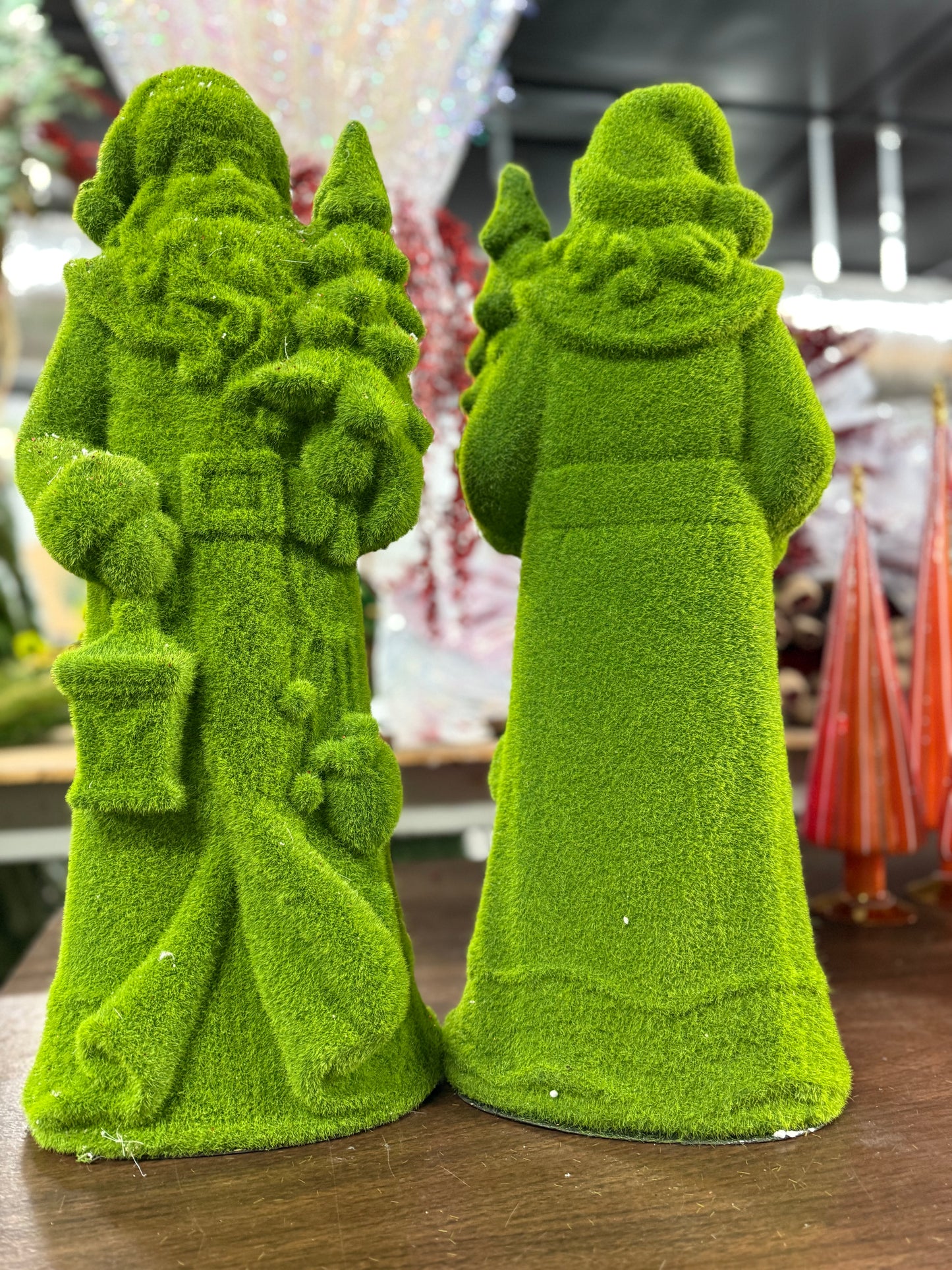 22” Green Flocked Santa