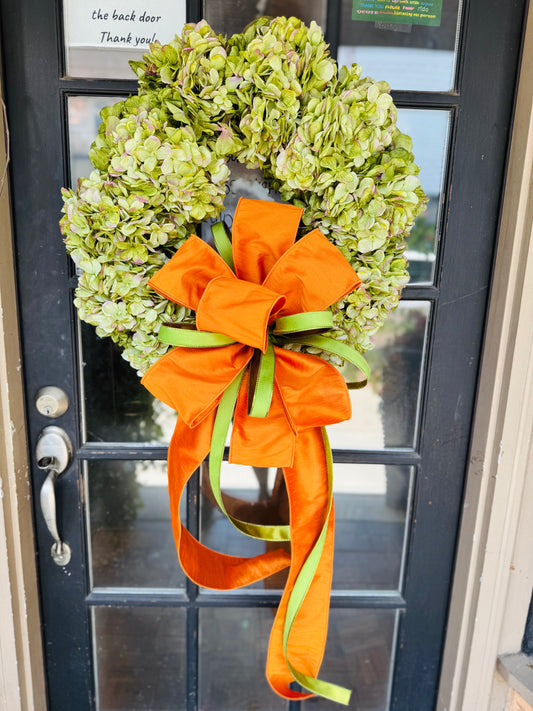24” Fall Antique Hydrangea Wreath with Bow