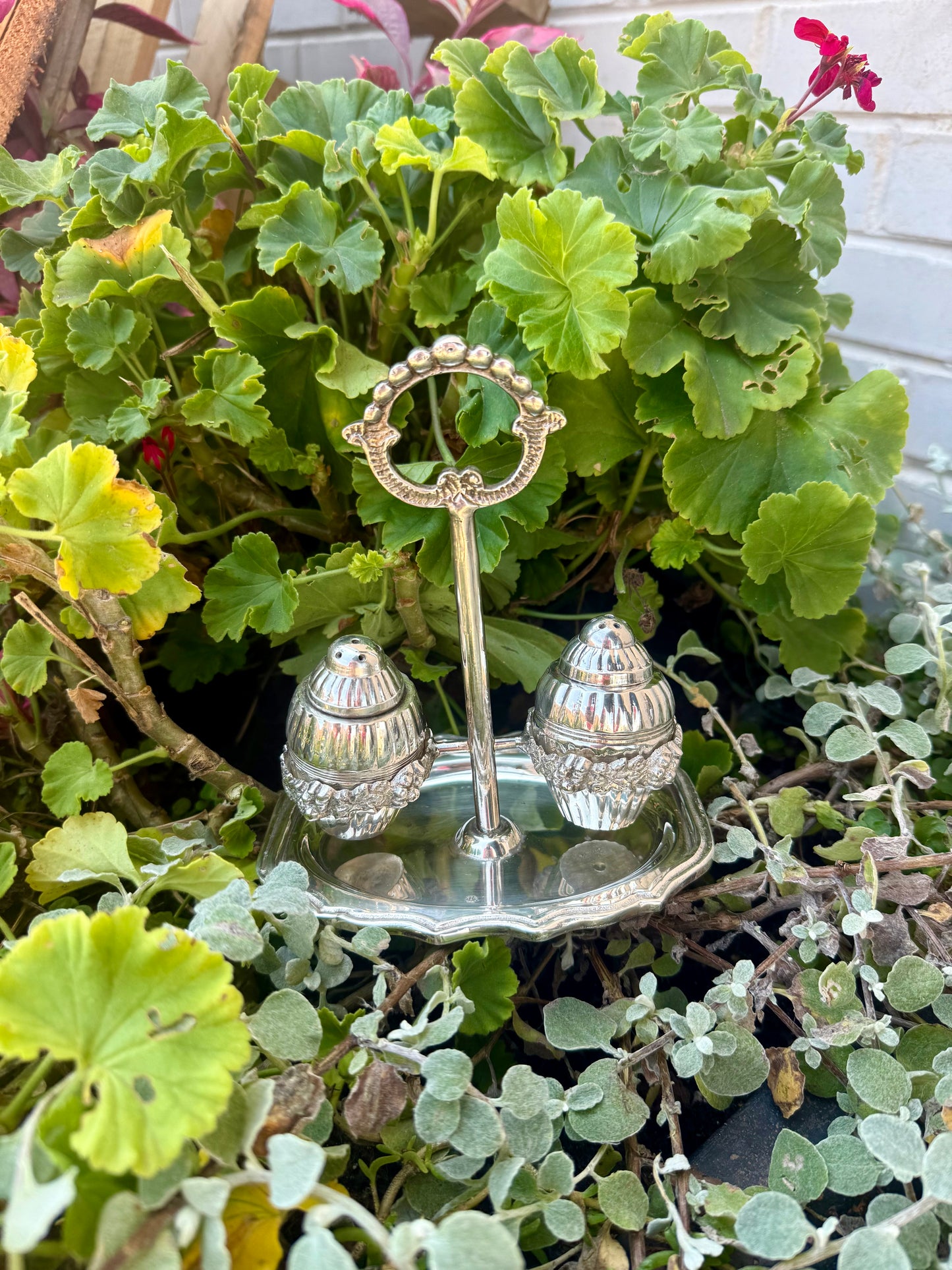Vintage Silver Plated Salt & Pepper Shaker Set