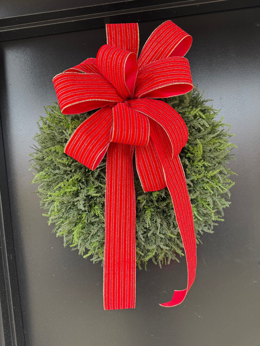 Green Wreath With Bow