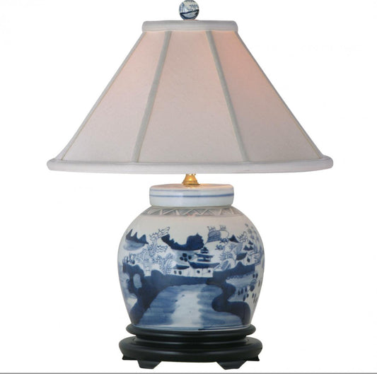 Blue & White Chinoiserie Jar Lamp