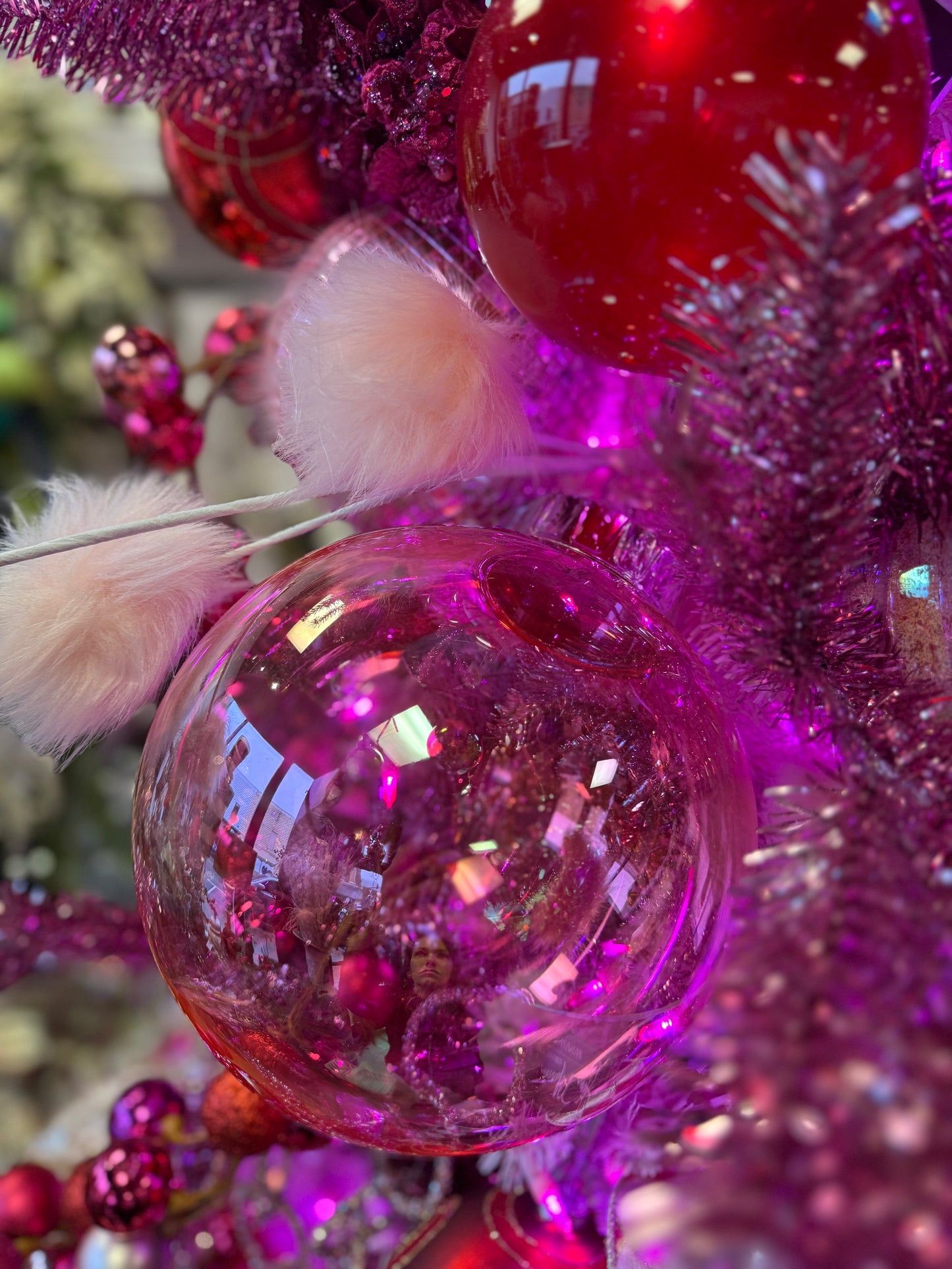 8” Clear Light Pink Ornament - Plastic