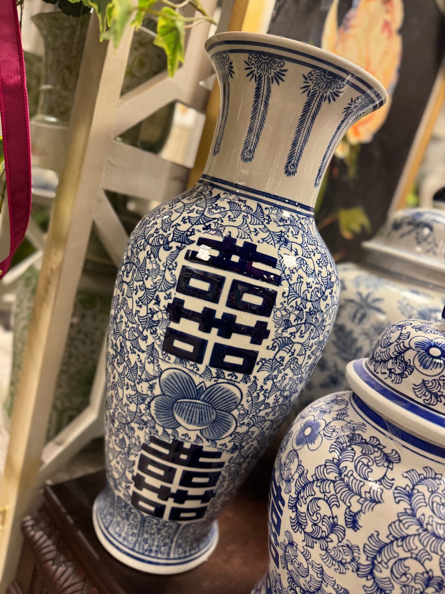 24” Chinoiserie Vase