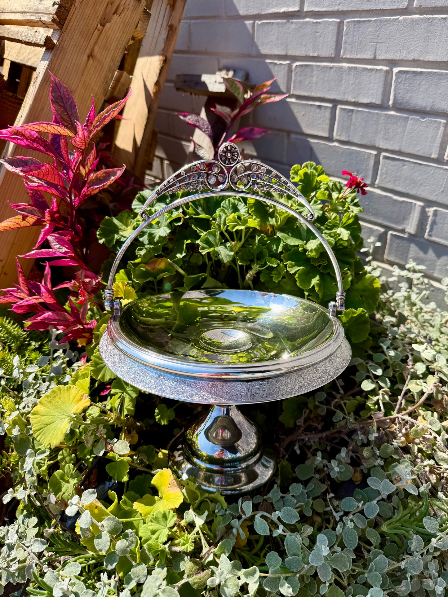 Vintage Silver Plated Bridal Basket 4