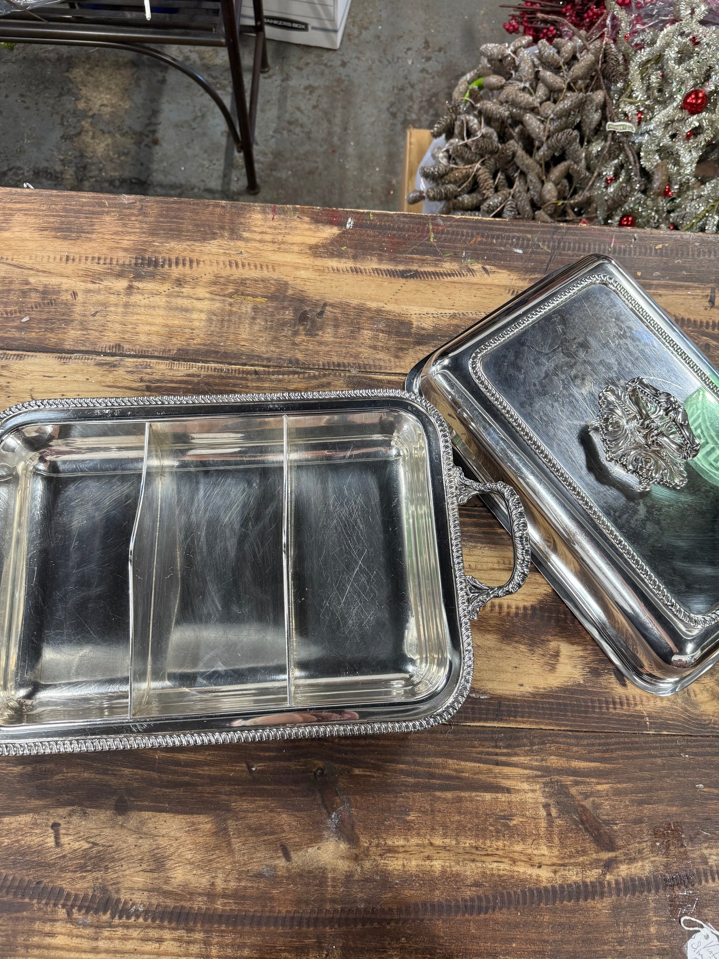Vintage Silver Plated Divided Serving Dish