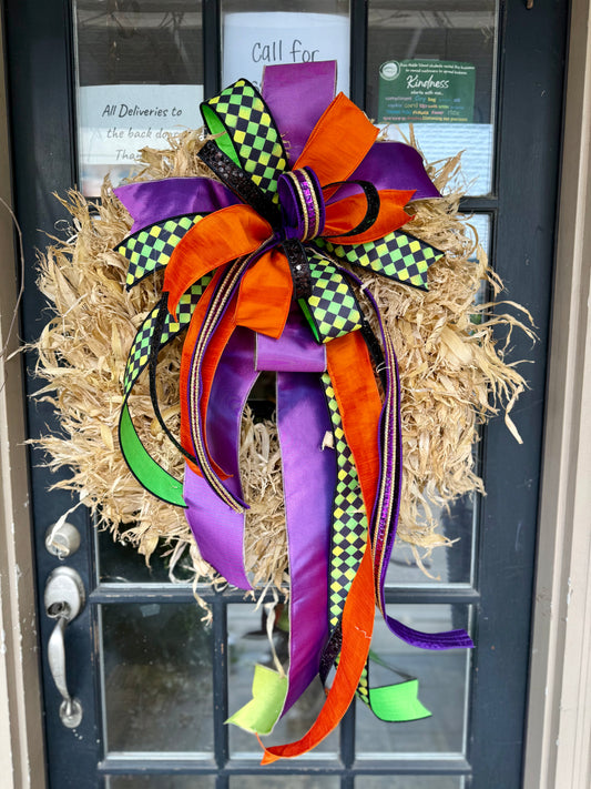 30” Corn Husk Wreath with Bow