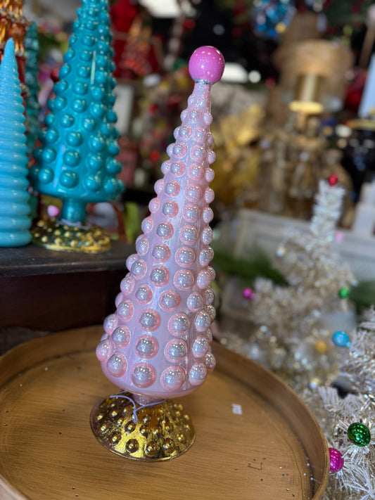 18” Glass Tree - Light Pink
