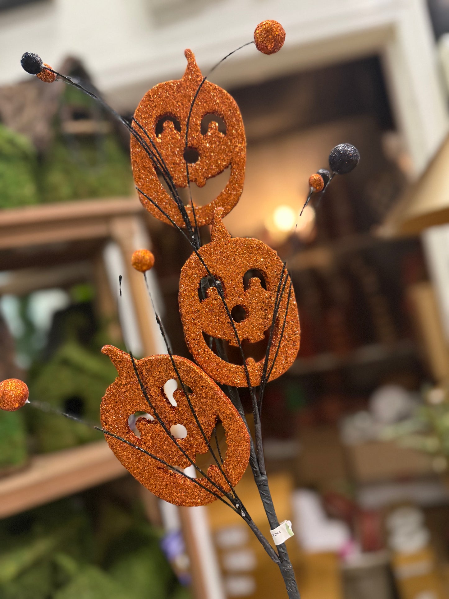 28” Glitter Jack O Lantern Pick