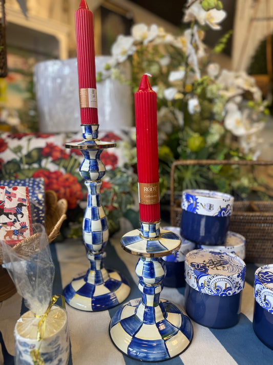 MACKENZiE CHiLDS Blue Candle Stick (short)