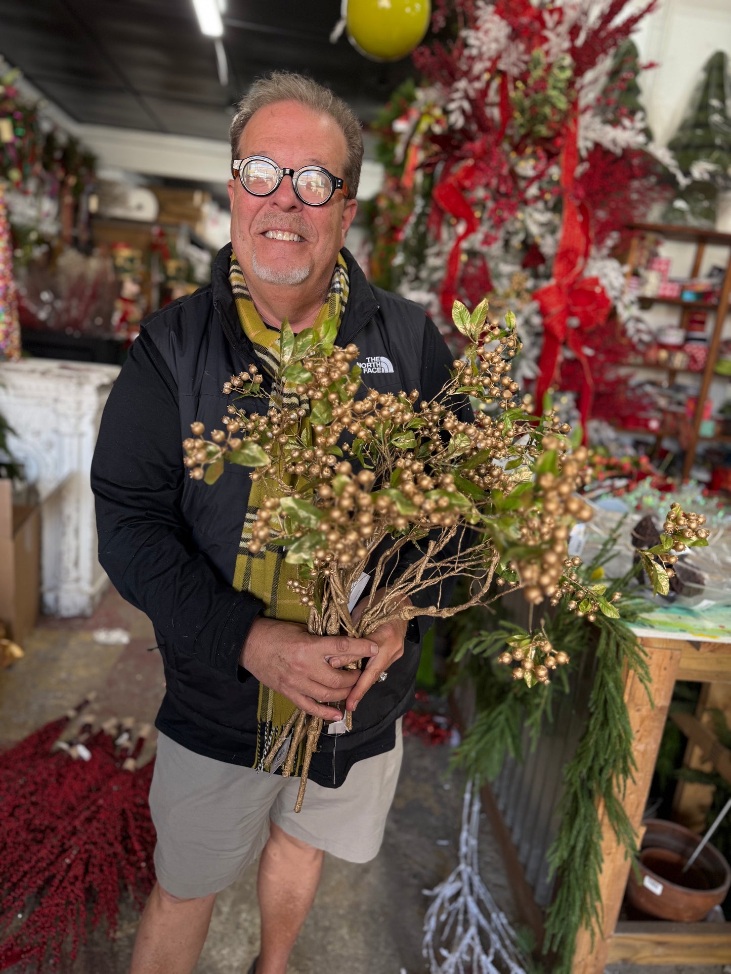 27” Gold Berry Branch