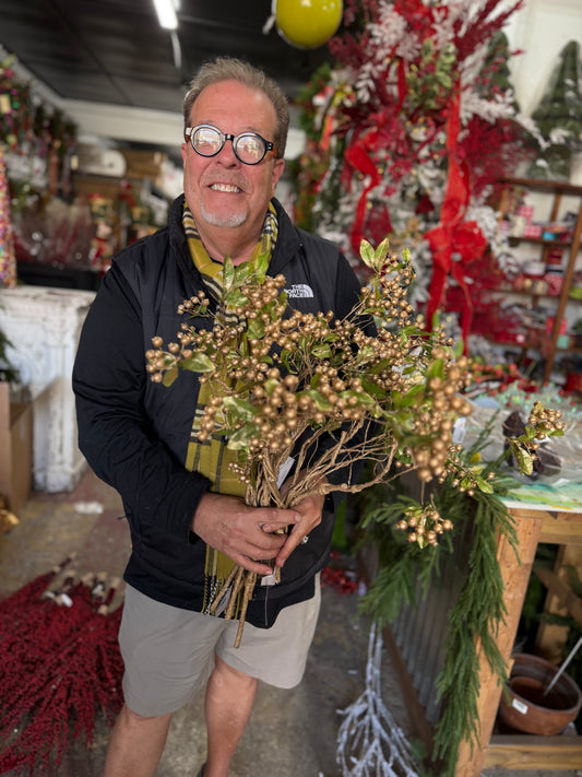 27” Gold Berry Branch