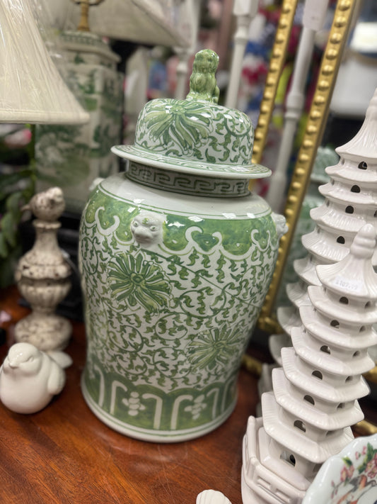 19” Green Temple Jar