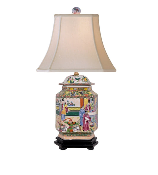 Rose Canton Jar Lamp.  Allow 7-10 days for shipping.