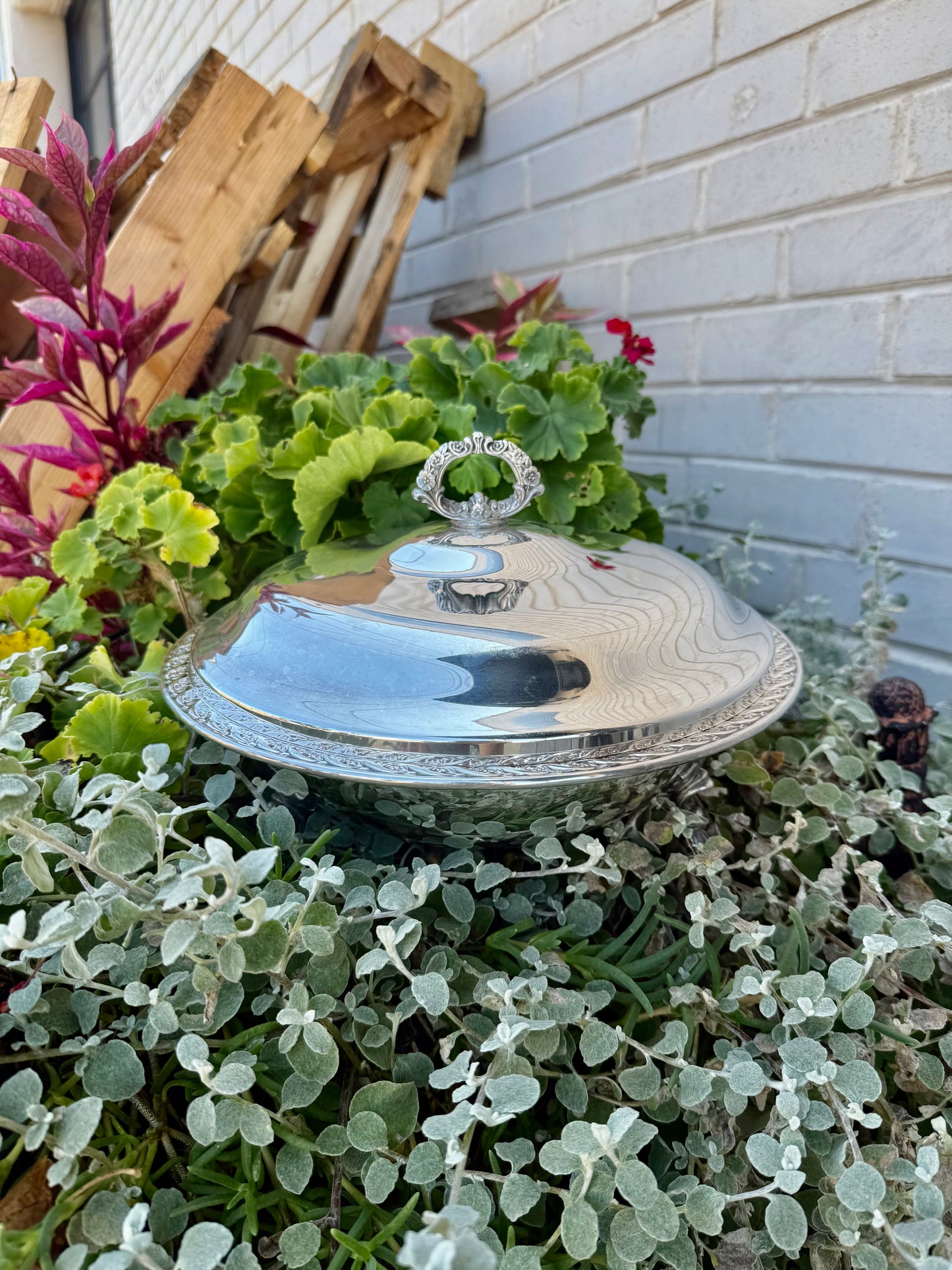 Vintage Silver Plated Casserole Dish w/ Cover
