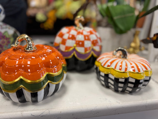 SET of 3 Porcelain Pumpkins