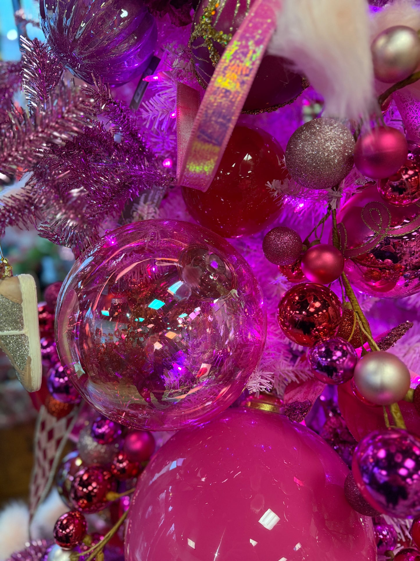 8” Clear Light Pink Ornament - Plastic