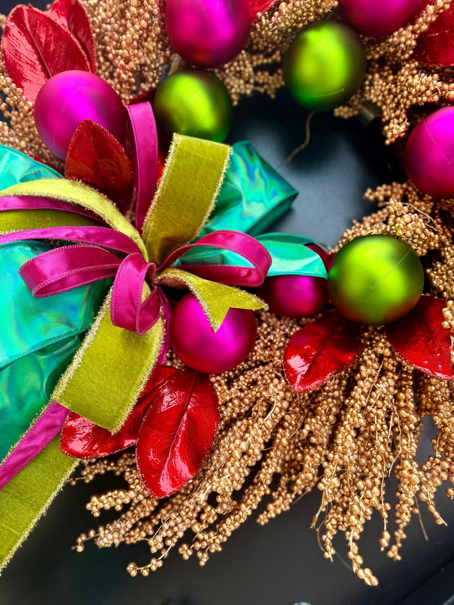 Festive Magnolia & Berry Christmas Wreath
