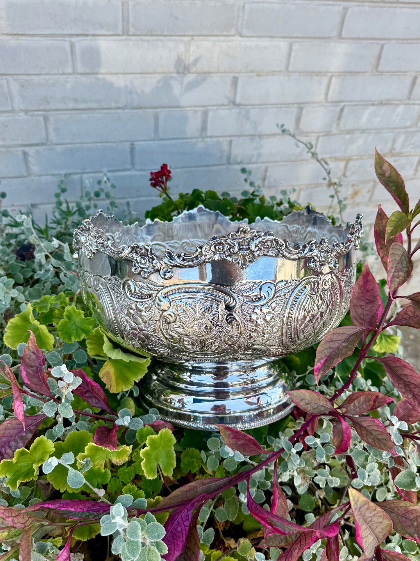 Vintage Silver Plated Punch Bowl
