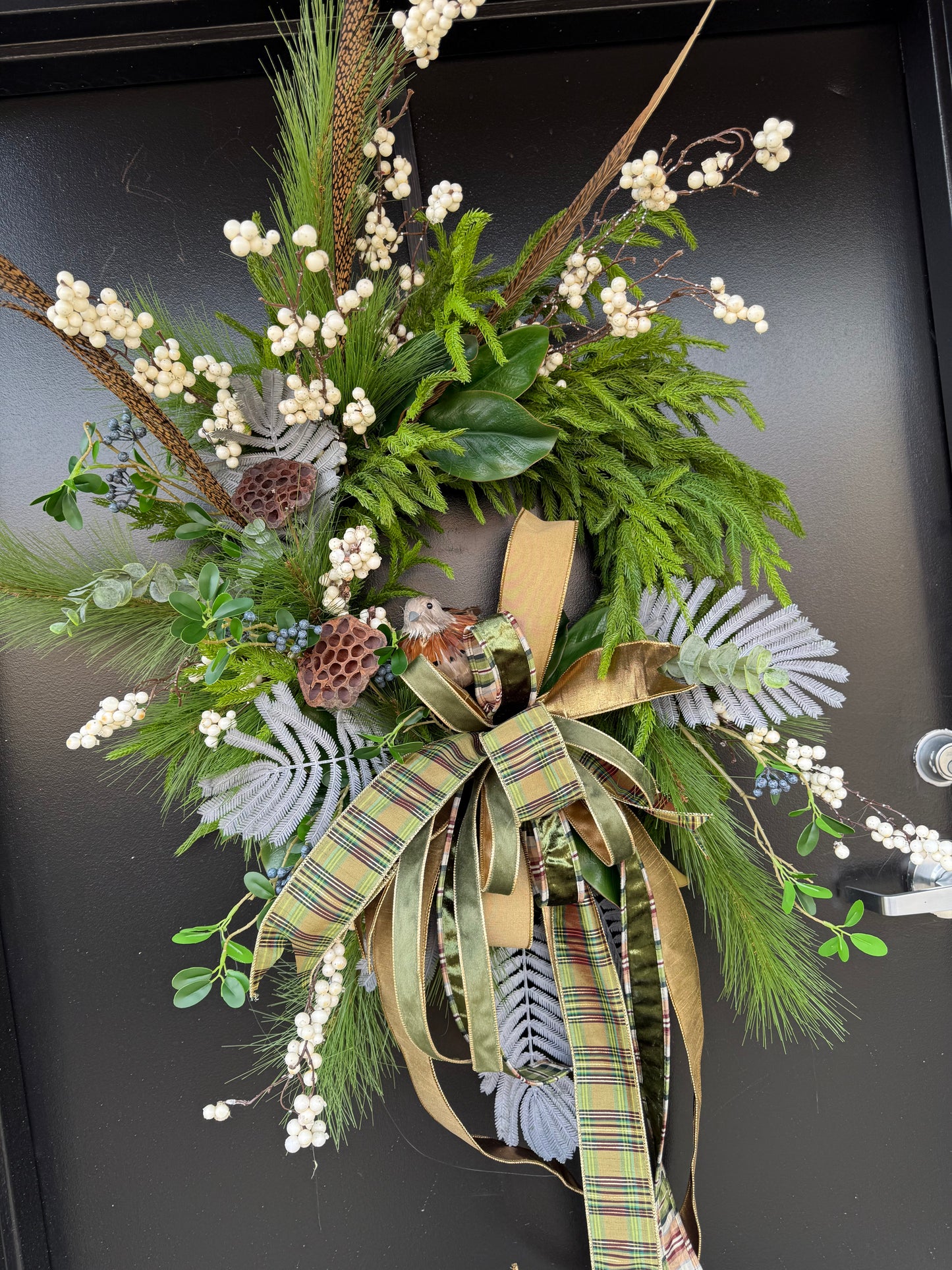 Pheasants & Pine Christmas Wreath