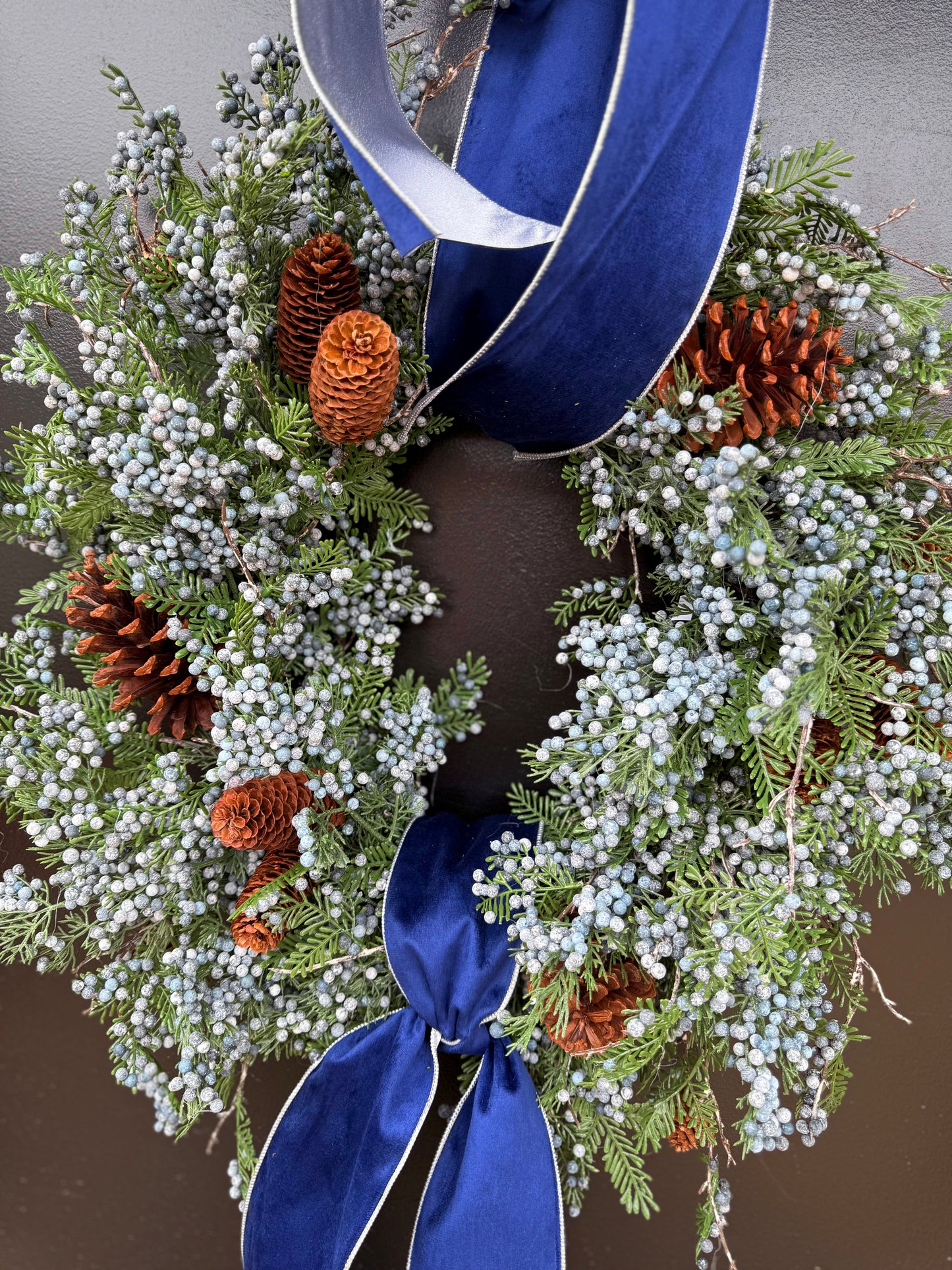 “Blue Winterberry Elegance” Winter Wreath