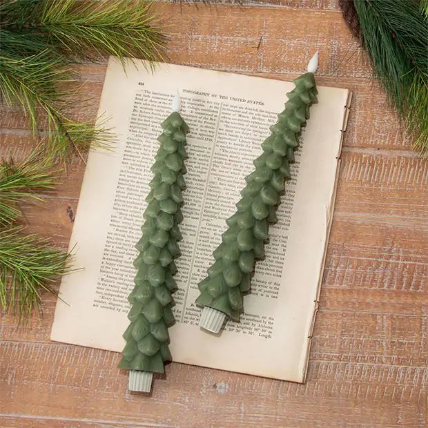 SET of 2 Flameless Tree Taper Candle (LED)