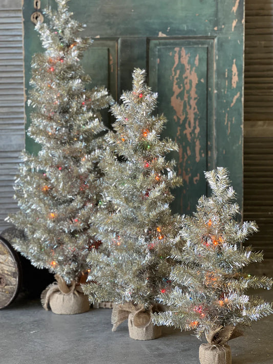 36” Pre-Lit Tinsel Tree