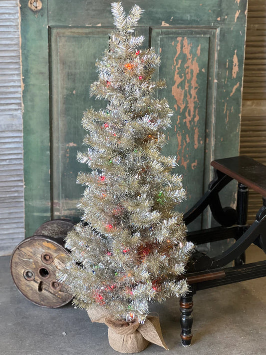 48” Pre-Lit Tinsel Tree