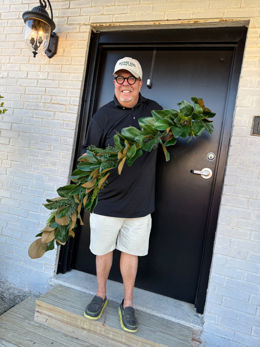 5 Ft Magnolia & Flat Cedar Garland (#12)