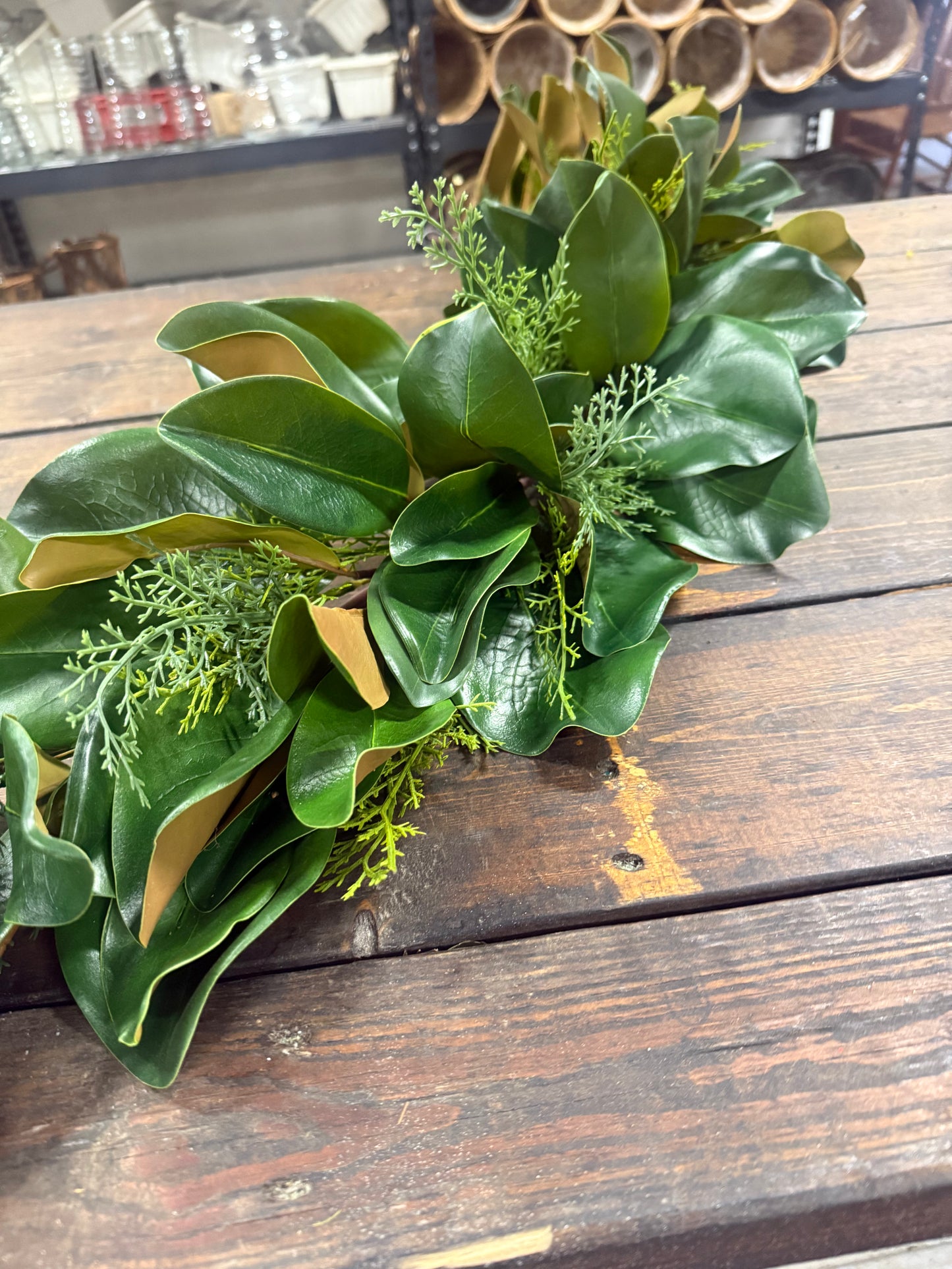 5 Ft Magnolia & Flat Cedar Garland (#12)