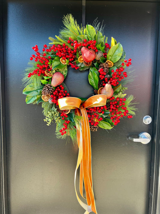 Crimson Orchard Christmas Wreath