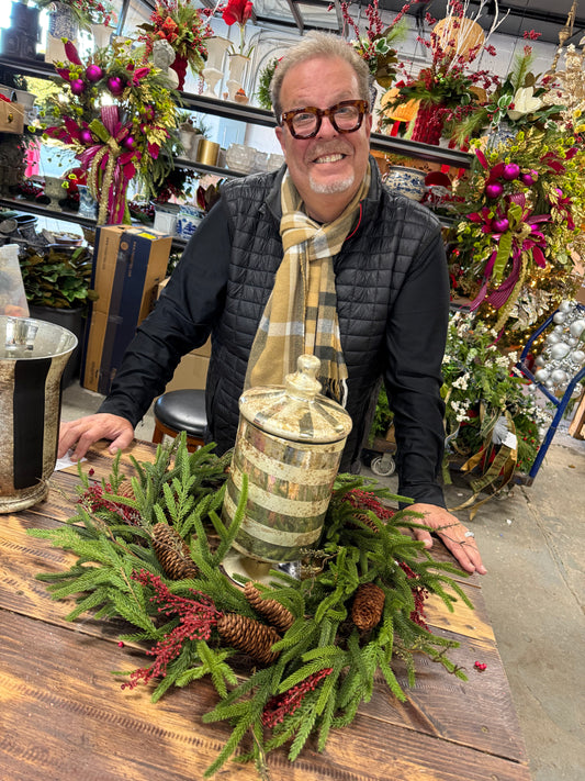 Gold Apothecary Jar with Lid