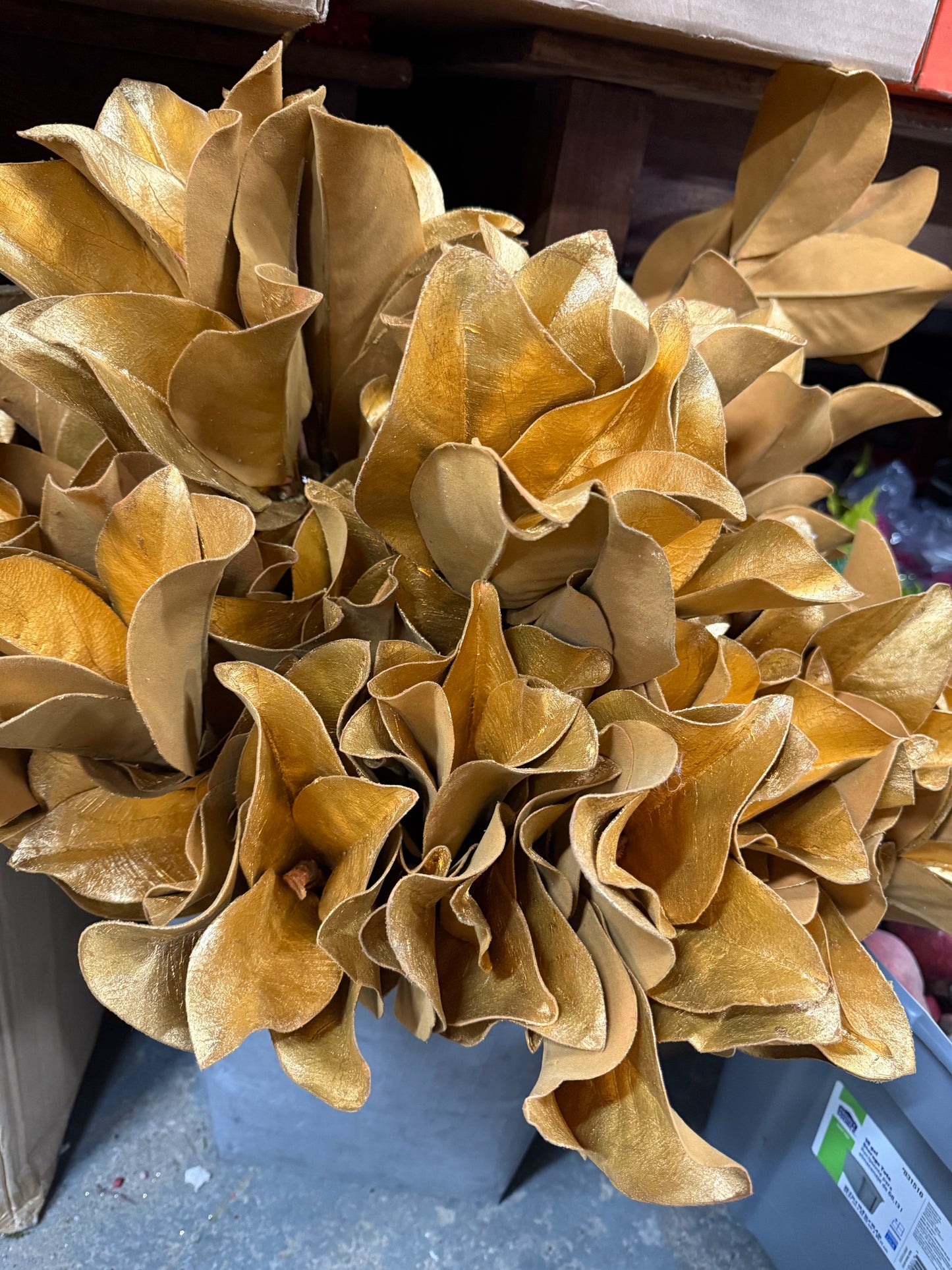 25” Gold Magnolia Branch