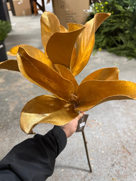 25” Gold Magnolia Branch
