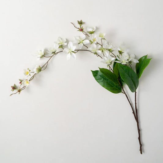 41" White Peach Blossom Spray