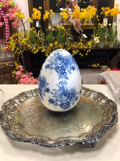 Small Blue and White Deco Egg Pattern 1