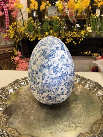 Small Blue and White Deco Egg Pattern 2