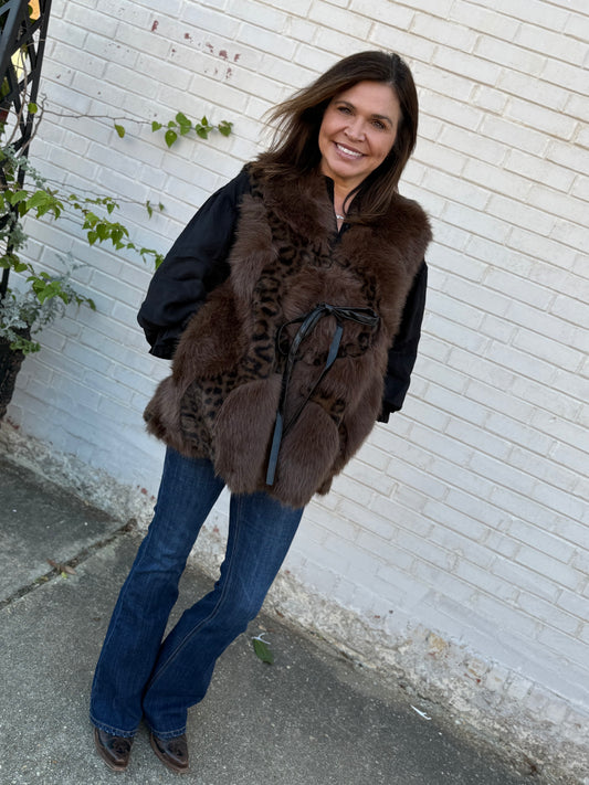 Brown Fur Vest One Size Fits All