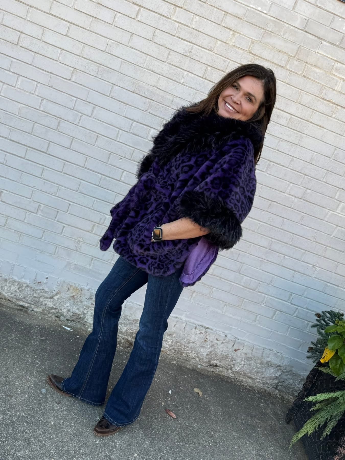 Purple & Black Cheetah Print Vest